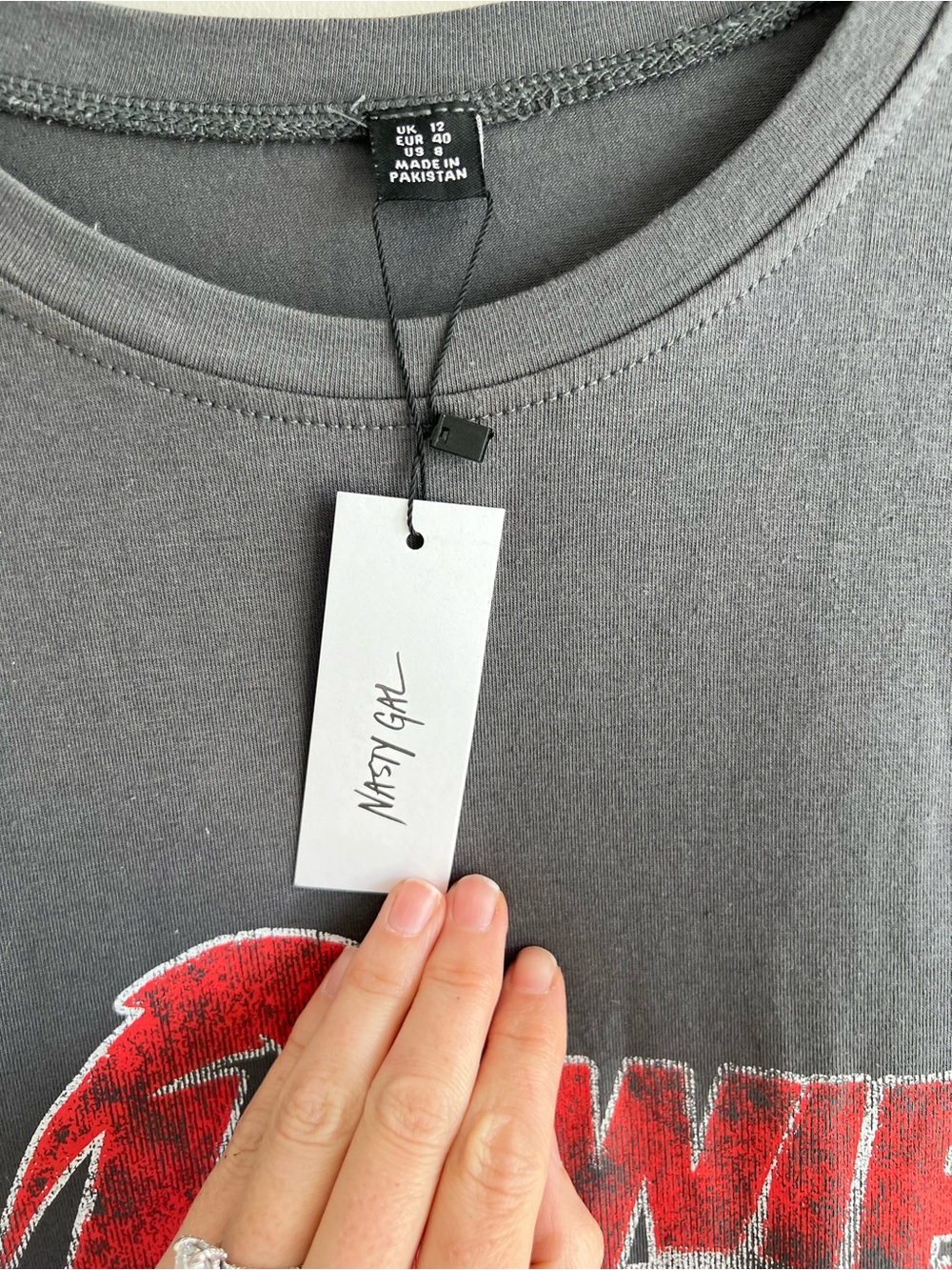 NWT Nasty Gal David Bowie 1972 distressed t shirt dress Size UK 12 US 8 - Picture 5 of 9